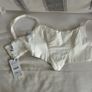 Zara white corset top size M